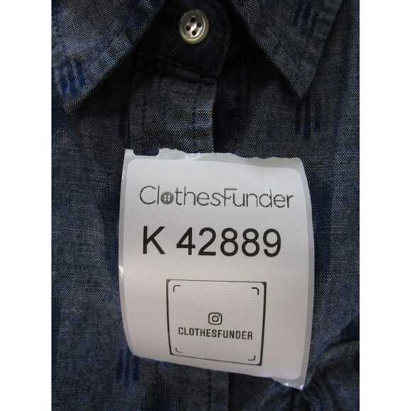 LL Bean Top 0 Signature Shirt Chambray Aztec Button Down Flap Pocket - Picture 11 of 11